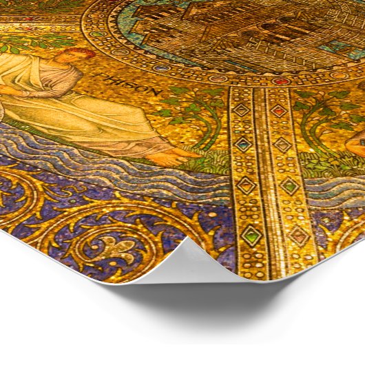 Stad van God Neo Byzantine mozaïekkathedraal plafo Poster (Hoek)