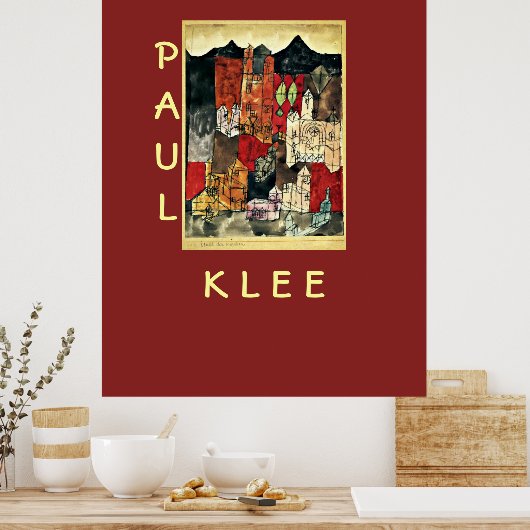 Stad van kerken van Paul Klee Poster (Keuken)