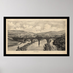 Stad van Lezing PA Pennsylvania Bridge Poster