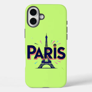 Stad van Licht: Krachtige Parijse typografie kunst iPhone 16 Plus Hoesje