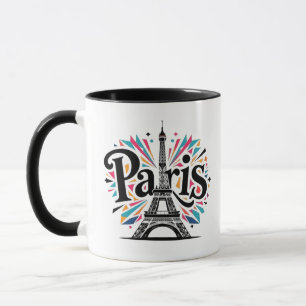 Stad van Licht: Krachtige Parijse Typografie Kunst Mok