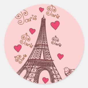 Stad van Liefde Parijs Ronde Sticker