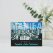 Stad van Manilla Republiek van de Filippijnen Desi Briefkaart (Staand voorkant)