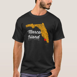 Stad van MARCO ISLAND FLORIDA Vakantie Souvenir Gr T-shirt
