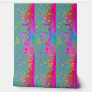 Stad van Sterren in Twilight 8 inch Behang Grens