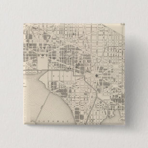 Stad Washington 2 Vierkante Button 5,1 Cm
