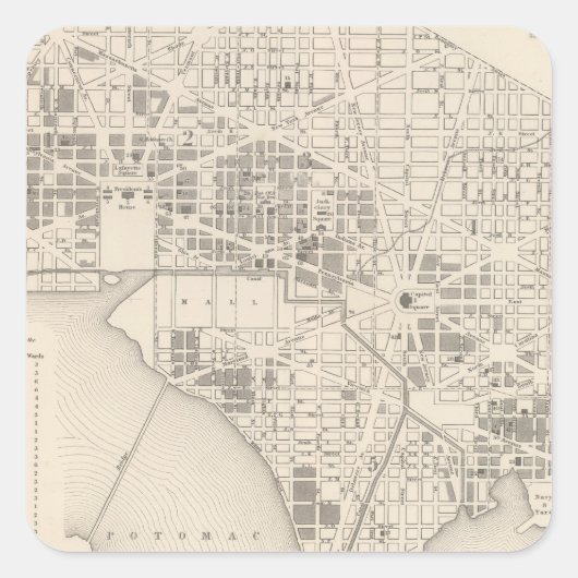 Stad Washington 2 Vierkante Sticker (Voorkant)