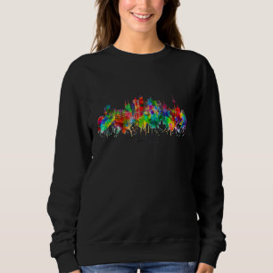 Stad Waterverf Silhouet Thuis Staat Souvenir parfu Trui