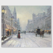 stad Winter Kerstpromenade landschap Cadeaupapier (Vlak)