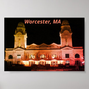 Stad Worcester, Massachusetts Architecture Poster