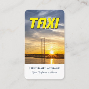 Stad zonsondergang Taxi chauffeur taxichauffeur st Visitekaartje
