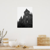 stad zwart - wit poster (Keuken)