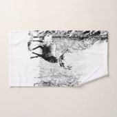 Stade Deer Winter Forest Faune Animal Nature art (Serviette à main)