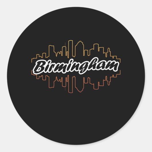 Stadhuis Birmingham Ronde Sticker (Voorkant)