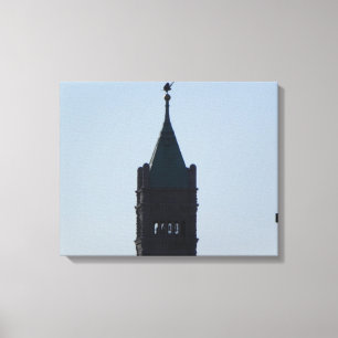 STADHUIS IN DE SCHADUWEN OMWONDEN CANVAS AFDRUK