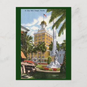 Stadhuis, Tampa, Vintage van Florida Briefkaart