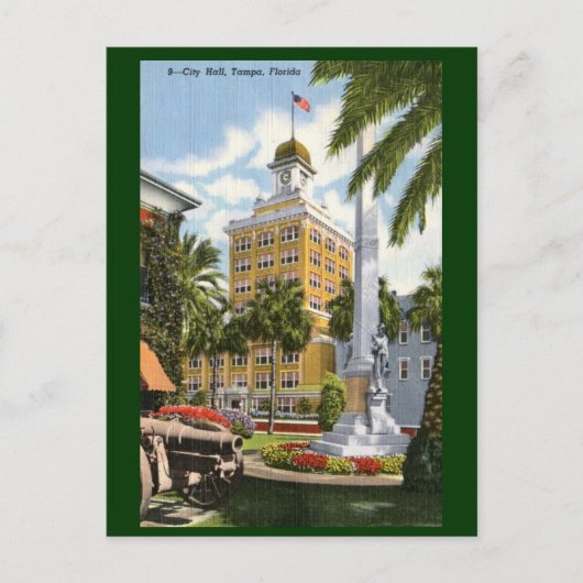 Stadhuis, Tampa, Vintage van Florida Briefkaart (Voorkant)
