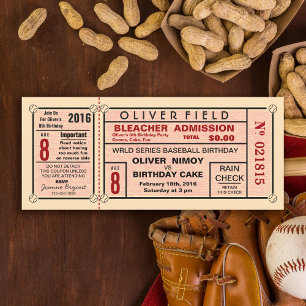 stadion Ticket Baseball Birthday Kaart