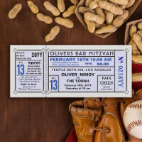  Stadium Ticket Baseball Bar Mitzvah Blue