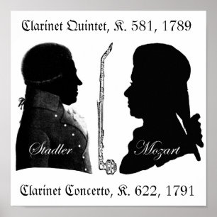 Stadler en Mozart Clarinet Poster