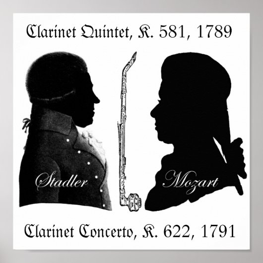 Stadler en Mozart Clarinet Poster (Voorkant)