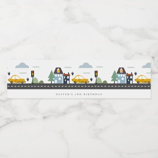 Stadsauto's Alle leeftijden Waterfles Etiket (Enkel label)