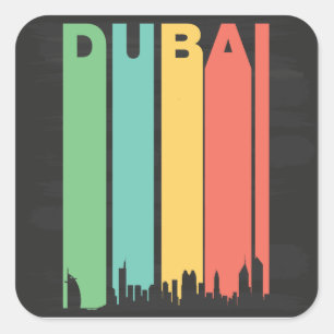 stadsbeeld van Dubai Vierkante Sticker