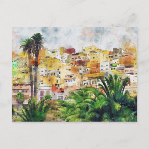 Stadsbeeld van Las Palmas de Gran Canaria. Briefkaart