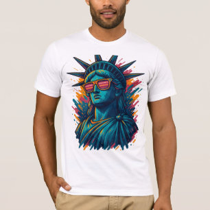 Stadsbeeld van Liberty Streetwear T-shirt – NYC