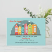 Stadsbewoners ontmoeten uitnodiging & groet (Staand voorkant)