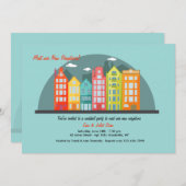 Stadsbewoners ontmoeten uitnodiging & groet (Voorkant / Achterkant)