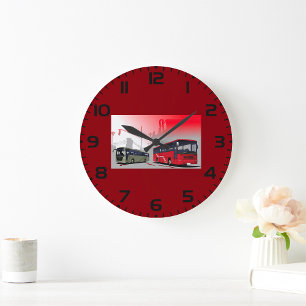 Stadsbussen Red Green Coaches op Urban Street Grote Klok