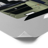 Stadsbussen Red Green Coaches op Urban Street Poster (Hoek)