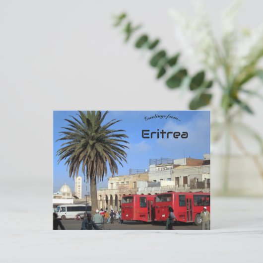 Stadsbusstation Asmara Eritrea Briefkaart (Staand voorkant)