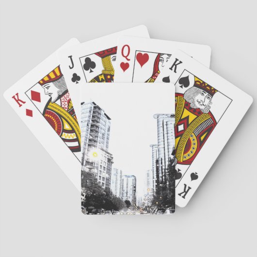 stadsfoto 's nachts speelkaarten (Achterkant)