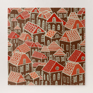 stadsgebouwen naadloos patroon legpuzzel