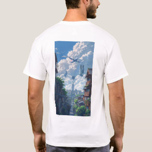 Stadsgezicht met een enkel vliegtuig - Urban Wande T-shirt