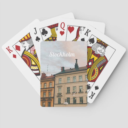 Stadsgezicht Stockholm Södermalm Pokerkaarten (Achterkant)