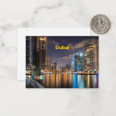 Stadsgezicht van Dubai Notitiekaartje (Voorkant / Achterkant in situ)