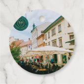 stadsgezicht van Ljubljana Bedankjes Labels (Achterkant)