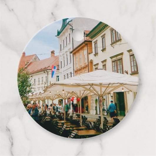 stadsgezicht van Ljubljana Bedankjes Labels (Voorkant)