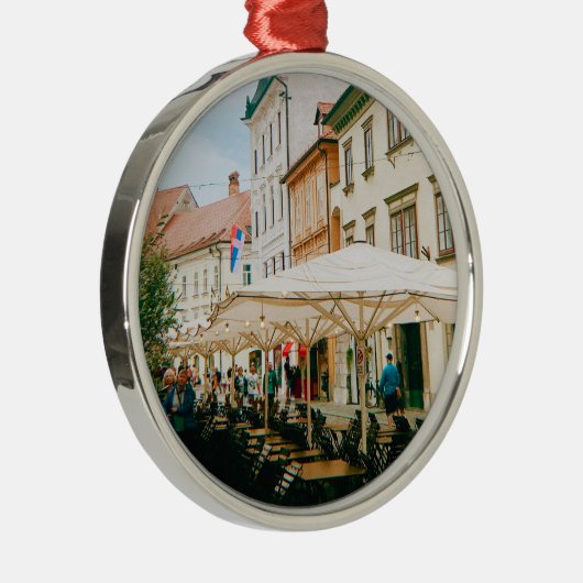 stadsgezicht van Ljubljana Metalen Ornament (Rechts)