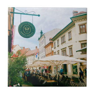 stadsgezicht van Ljubljana Tegeltje