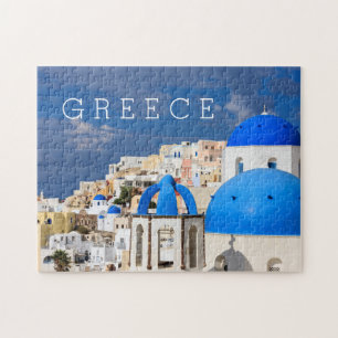 Stadsgezicht van Santorini, Griekenland Legpuzzel