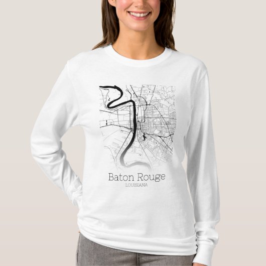 Stadskaart Baton Rouge T-shirt (Voorkant)