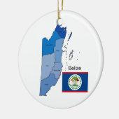 Stadskaart Belize met vlag Keramisch Ornament (Links)