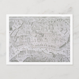 Stadskaart Constantinopel, Turkije, c.1650 (engrav Briefkaart