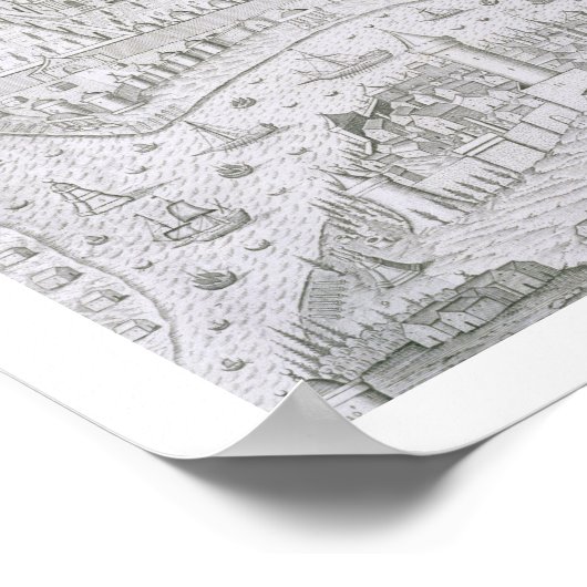 Stadskaart Constantinopel, Turkije, c.1650 (engrav Poster (Hoek)