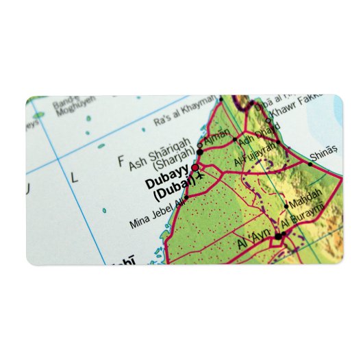 Stadskaart Dubai Etiket (Voorkant)