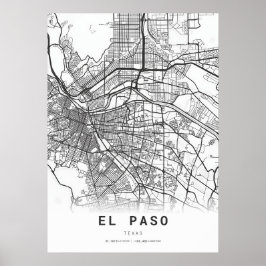 Stadskaart El Paso Poster